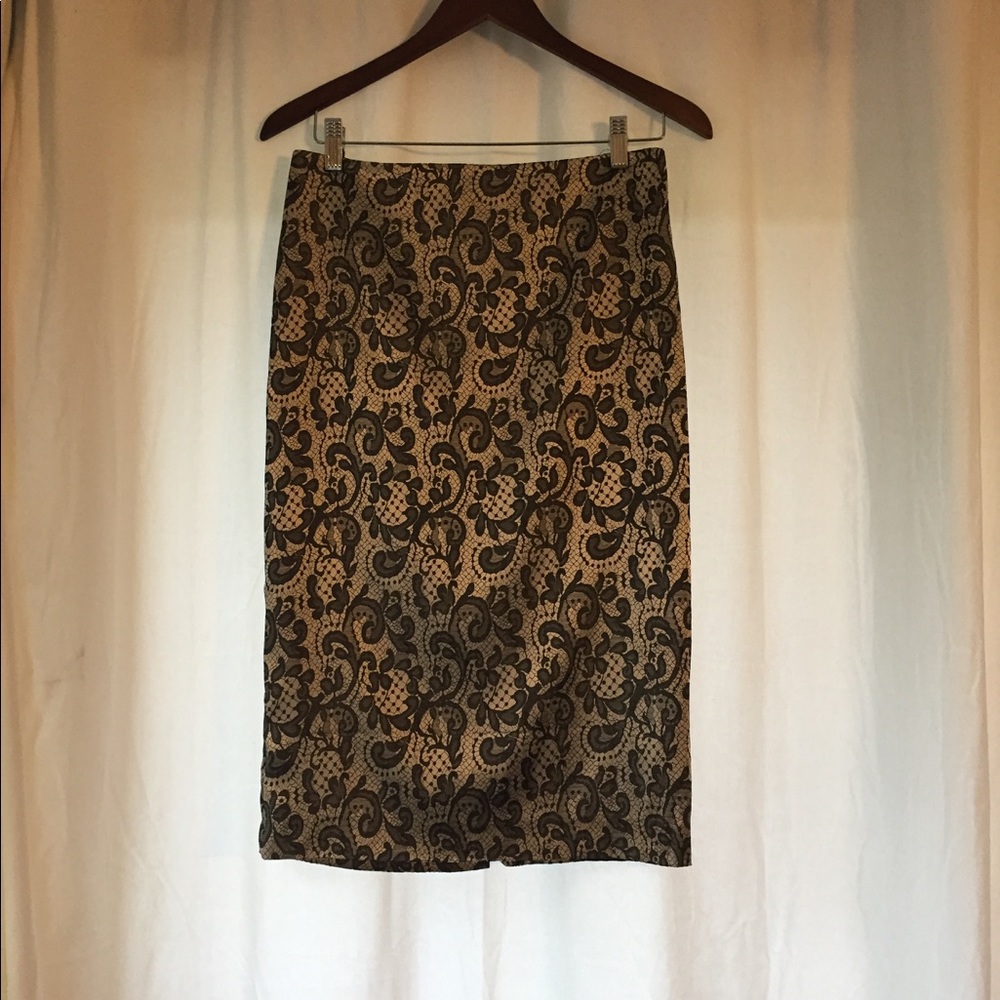 New York & Company high waist gold/black skirt. 2